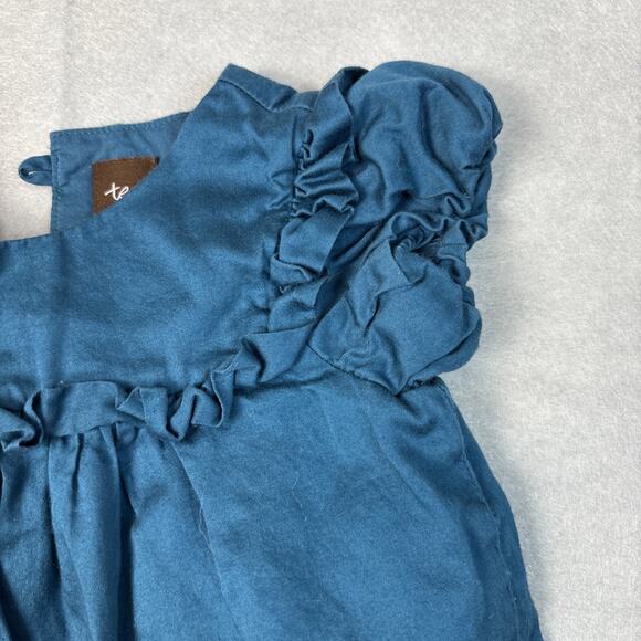 Tea‎ Collection Dress Girl 12-18 Embroidered Floral 100% Cotton Party Boho Puff - Picture 4 of 7